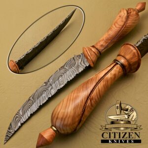 Damascus Steel Hunting Bowie Knife