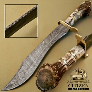 Damascus Steel Hunting Bowie Knife