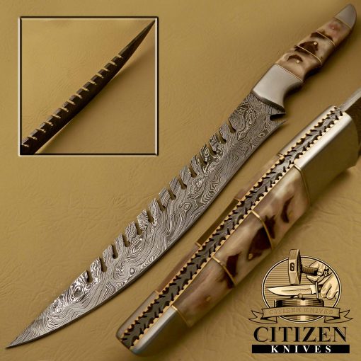 Damascus Steel Hunting Bowie Knife