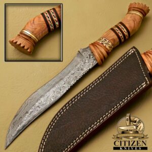 Damascus Steel Hunting Bowie Knife