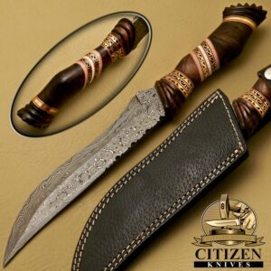 Damascus Steel Hunting Bowie Knife