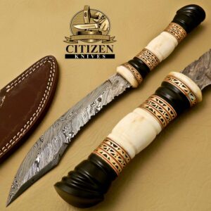 Damascus Steel Hunting Bowie Knife