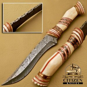 Damascus Steel Hunting Bowie Knife