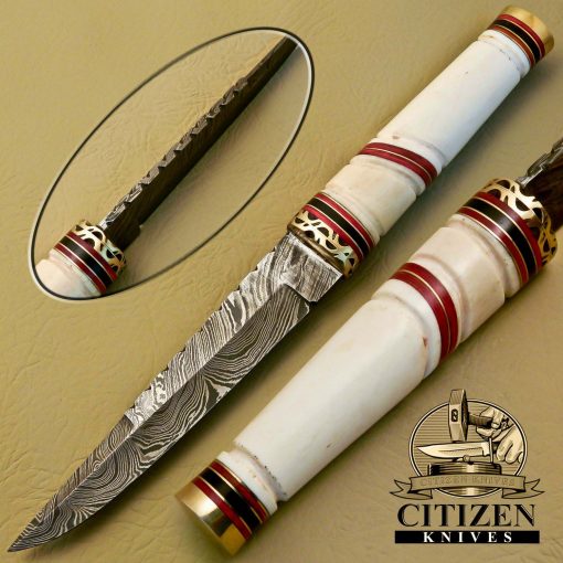 Damascus Steel Hunting Bowie Knife