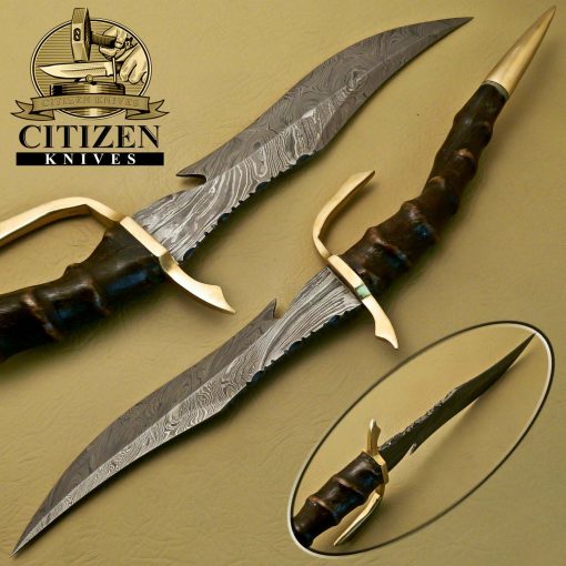 Damascus Steel Hunting Bowie Knife