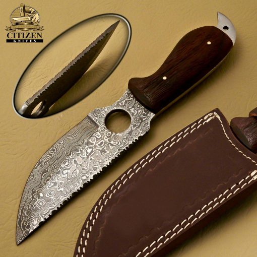 Damascus Steel Hunting Bowie Knife