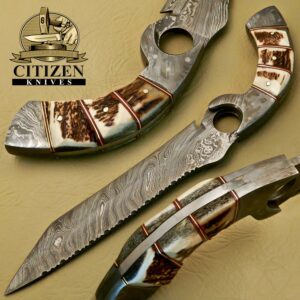 Damascus Steel Hunting Bowie Knife