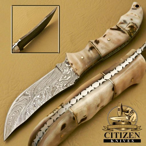 Damascus Steel Hunting Bowie Knife