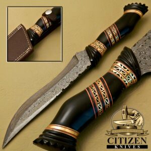 Damascus Steel Hunting Bowie Knife