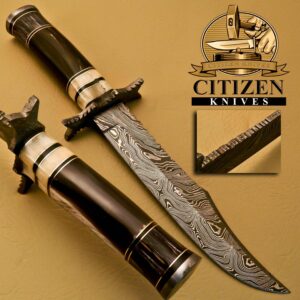 Damascus Steel Hunting Bowie Knife