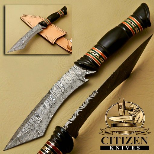 Damascus Steel Hunting Bowie Knife