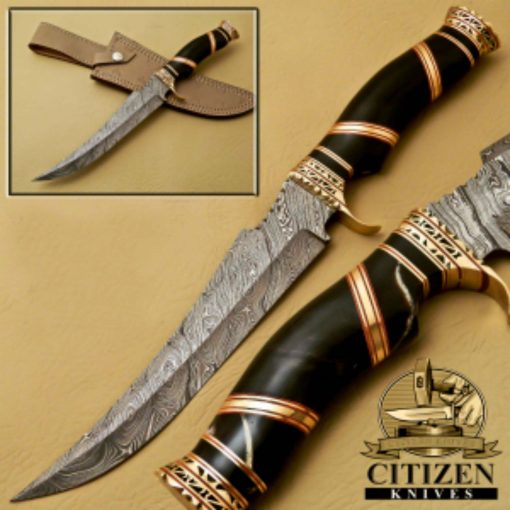 Damascus Steel Hunting Bowie Knife