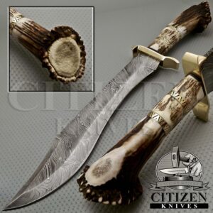 Damascus Steel Hunting Bowie Knife