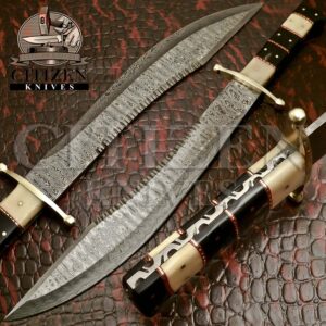 Damascus Steel Hunting Bowie Knife