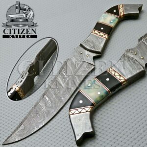 Damascus Hunting Bowie Knife