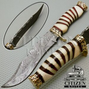 Damascus Hunting Bowie Knife