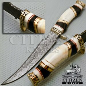 Damascus Hunting Bowie Knife