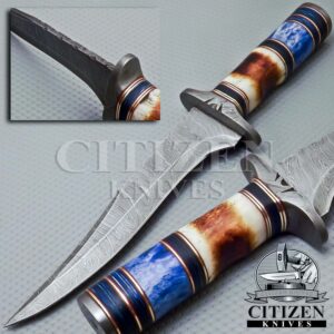 Damascus Hunting Bowie Knife