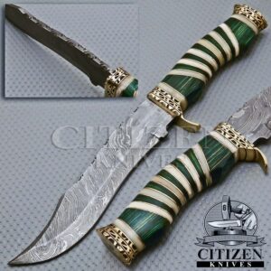 Damascus Hunting Bowie Knife