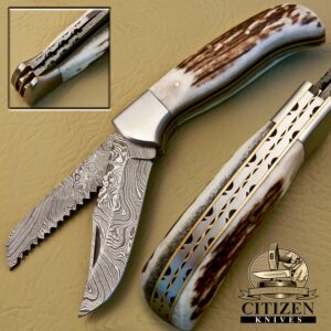 Damascus Steel Folding Knife