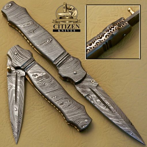 Damascus Steel Folding Knife