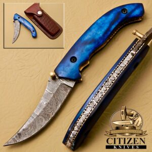 Damascus Steel Folding Knife