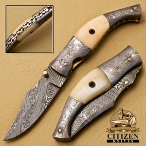 Damascus Steel Folding Knife