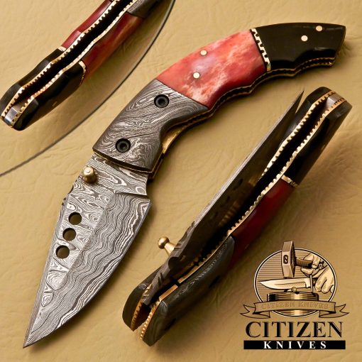 Damascus Steel Folding Knife