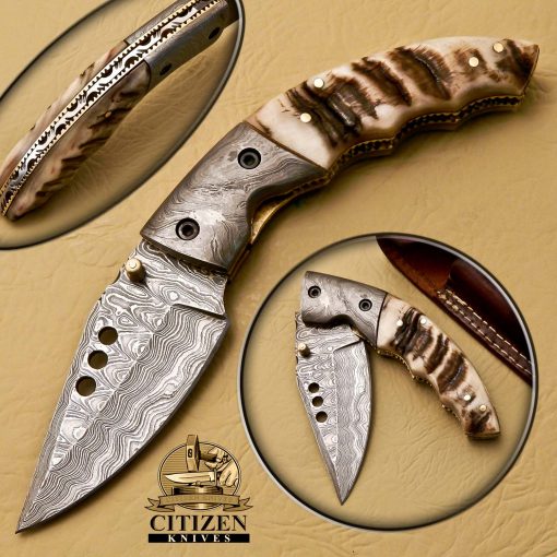 Damascus Steel Folding Knife