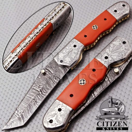 Damascus Steel Folding knife