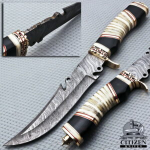 Damascus Steel Hunting Bowie Knife