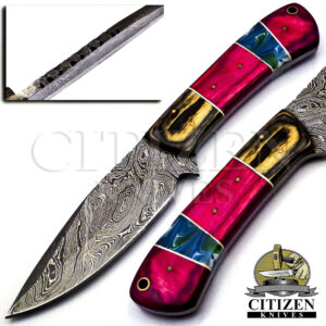 Damascus Steel Hunting Skinner Knife