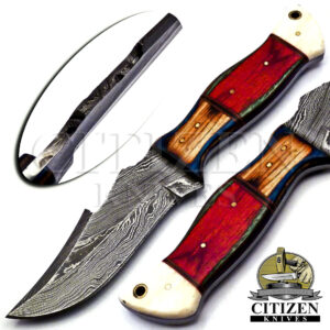 Damascus Steel Hunting Skinner Knife