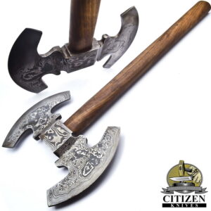 Custom Hand Made Damascus Steel Forged Axes With Double Edges