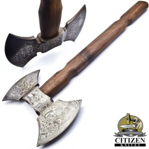 Custom Hand Made Damascus Steel Forged Axes With Double Edges