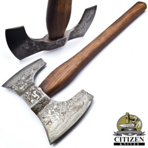 Custom Hand Made Damascus Steel Forged Axes With Double Edges