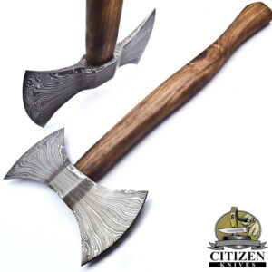 Custom Hand Made Damascus Steel Forged Axes With Double Edges