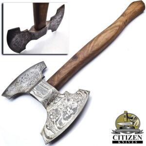 Custom Hand Made Damascus Steel Forged Axes With Double Edges