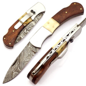 Damascus Steel Folding Knife - CTF-2