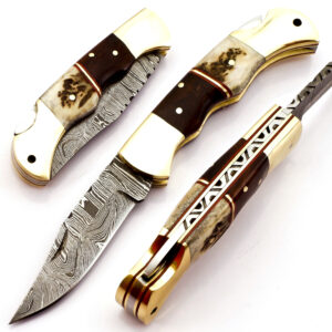 Damascus Steel Folding Knife - CTF-5