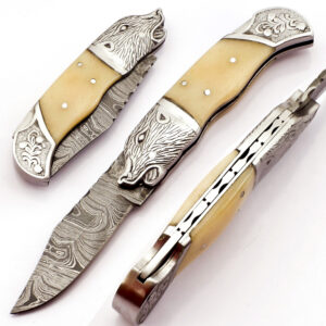 Damascus Steel Folding Knife - CTF-7